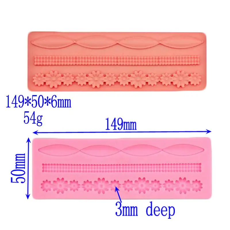 Diy Sugarcraft мгновенное кружево силиконовые формы волнистые 3d шаблон помадки торта декоративные выпечки инструмент шаблон формы силиконовые формы - Цвет: random