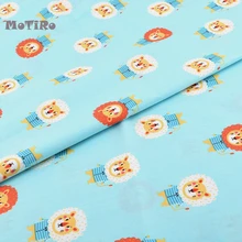 MoTiRo, напечатанная твиловая, хлопковая ткань для счетчика, мятный зеленый Лев Стиль ткани для ребенка/игрушки/ручной квилтинг/Шитье/лист/Подушка