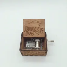 

Beauty and the Beast Music Box Antique carved wooden Musical Boxes caja musical Children birthday gift present drop shipping