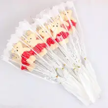 Красочные моделирования мыло из лепестков роз с душистым искусственный цветок для День Святого Валентина вечерние один букет подарок SN597