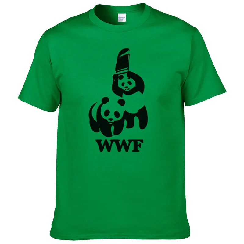 WEWANLD борьба WWF панда комедия короткий рукав крутая Camiseta Футболка мужская летняя модная забавная футболка#188 - Цвет: green