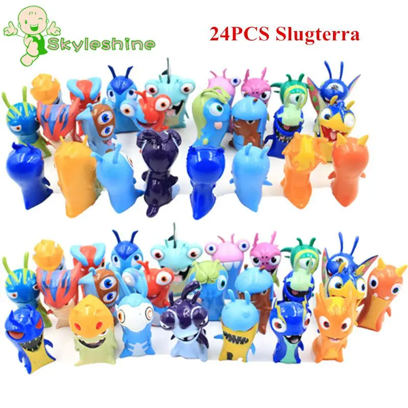 Skyleshine 24 шт./компл. 5 см с рисунком аниме Slugterra Мини PVC Фигурки Игрушечные лошадки Куклы для детей
