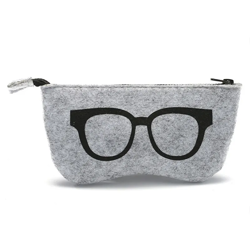 

High Quality Felt Cloth Sunglasses Cases For Women Glasses Bag Eyeglasses box For Men zipper glasses case Myopia Eyeglass Pouch