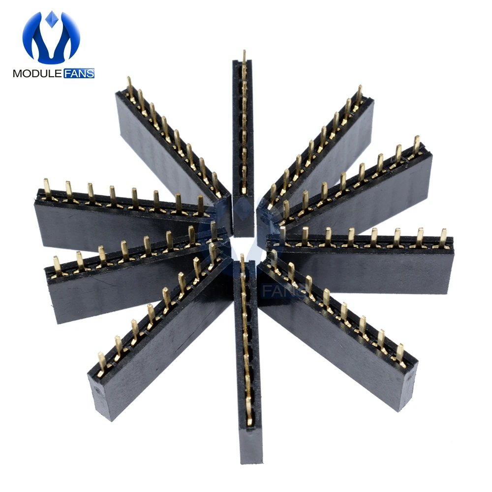 

10PCS 1x8 Single Row 8 Pins PCB Socket Female Header 2.54mm 8 Pin 8Pin 3mm Length of Pin DIY 8P