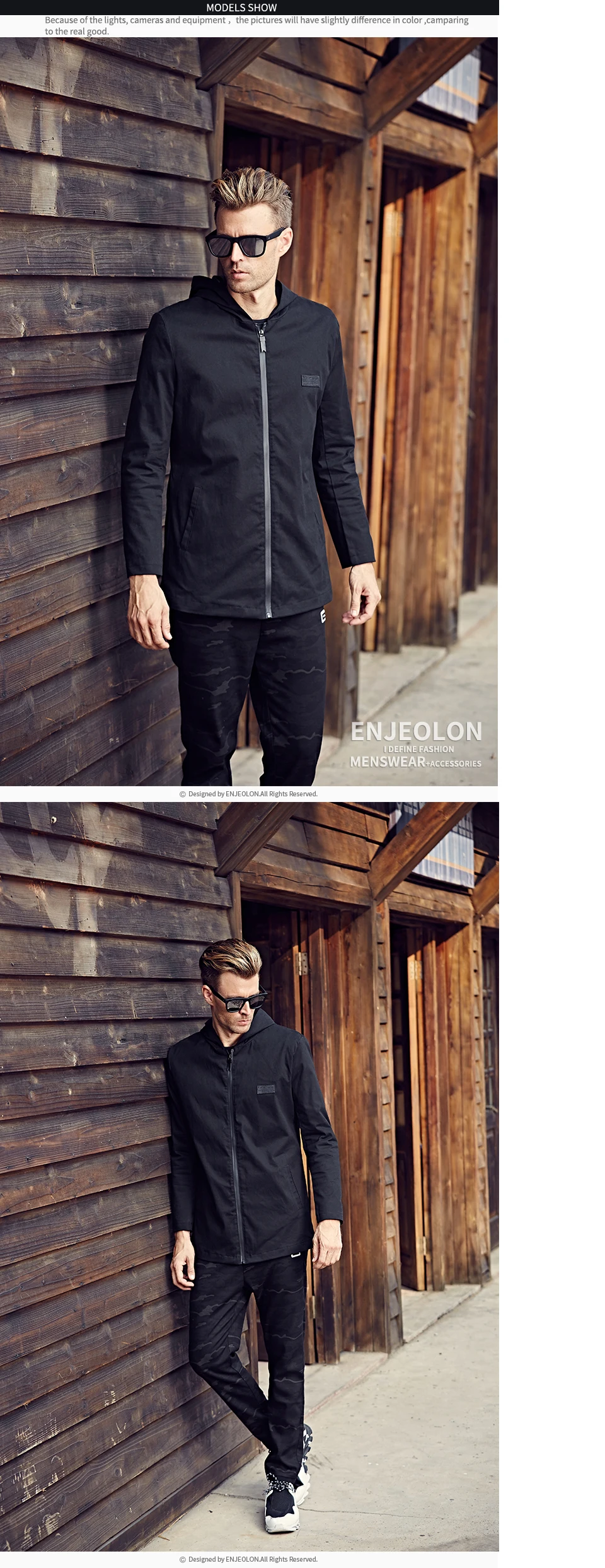 Enjeolon брендовые осенние толстовки с капюшоном, ветровка, куртки для мужчин, черное однотонное мужское повседневное пальто, куртка с капюшоном, мужская одежда WT0516