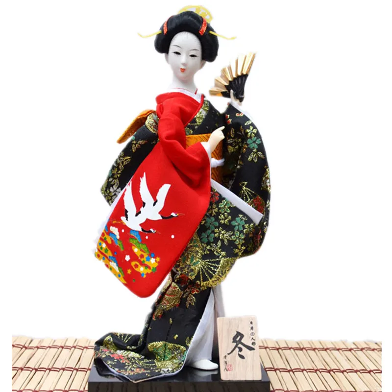 30cm Beautiful Hand made japanese Dancing geisha statue Unique kimono