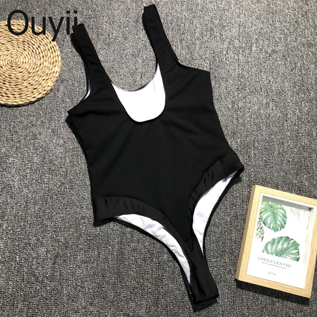 2019 New One-piece Swimsuit Solid Color Bikini Summer Hot Women s Swimwear Slim Sexy Bikini One-piece Swimsuit