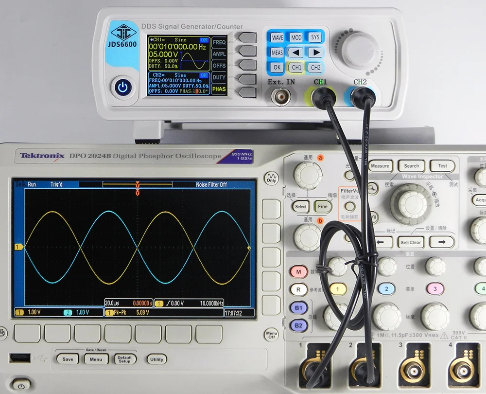 JUNTEK JDS6600-60M 60 МГц генератор сигналов цифровой контроль двухканальный DDS функция генератор сигналов частотомер произвольный