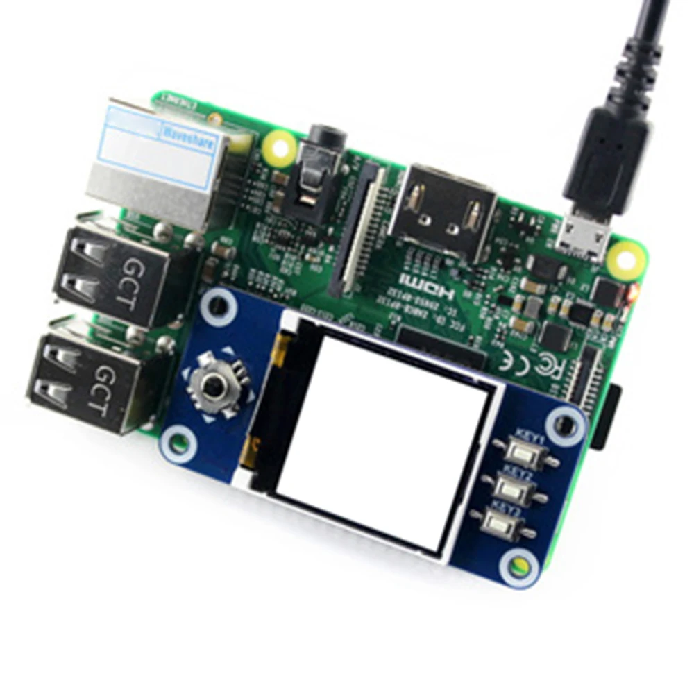1.44 Inch 128x128 Pixels LCD Color Display HAT For Raspberry Pi 2B/3B