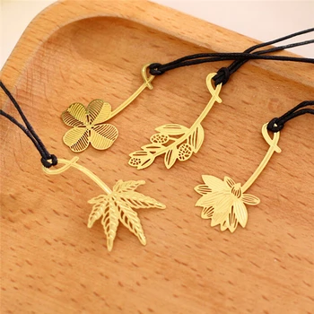 

3pcs Marque Page Kawaii Leaf Book Markers Vintage Gold Metal Bookmark For Books Stationery Gift School Supplies