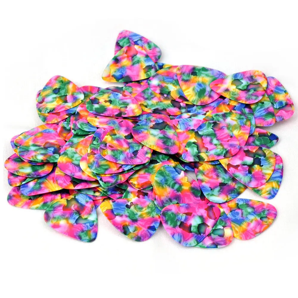 

Lots of 100 pcs Medium 0.71mm Heavy 0.96mm Blank Tie Dye Guitar Picks No Print New