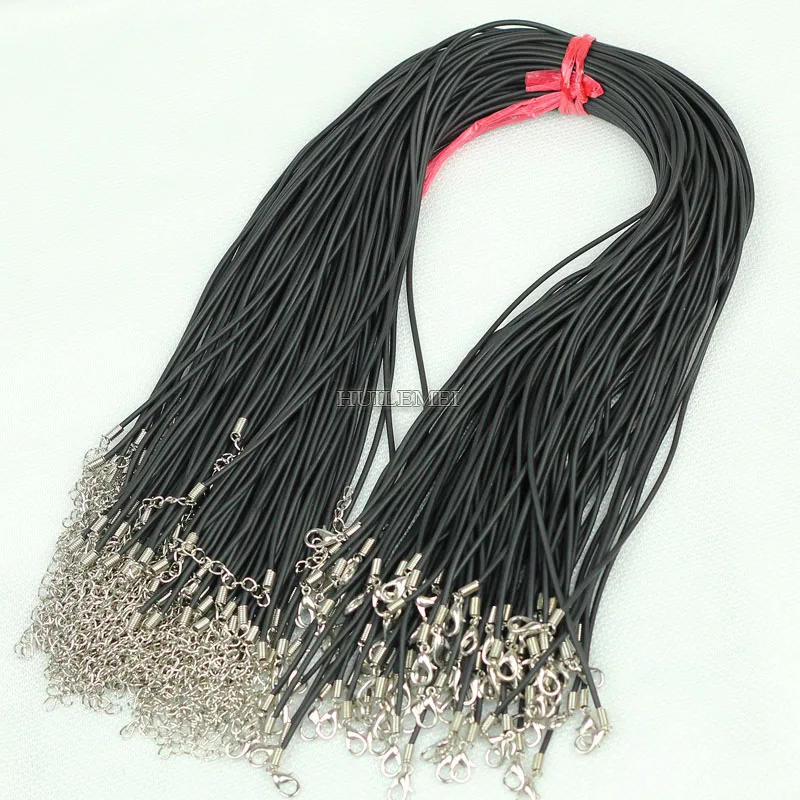 

10pcs/lot 2mm Black PU Leather Cord String Rope Chain Necklace with Lobster Clasp for DIY Jewelry Making DIY Pendant Necklace