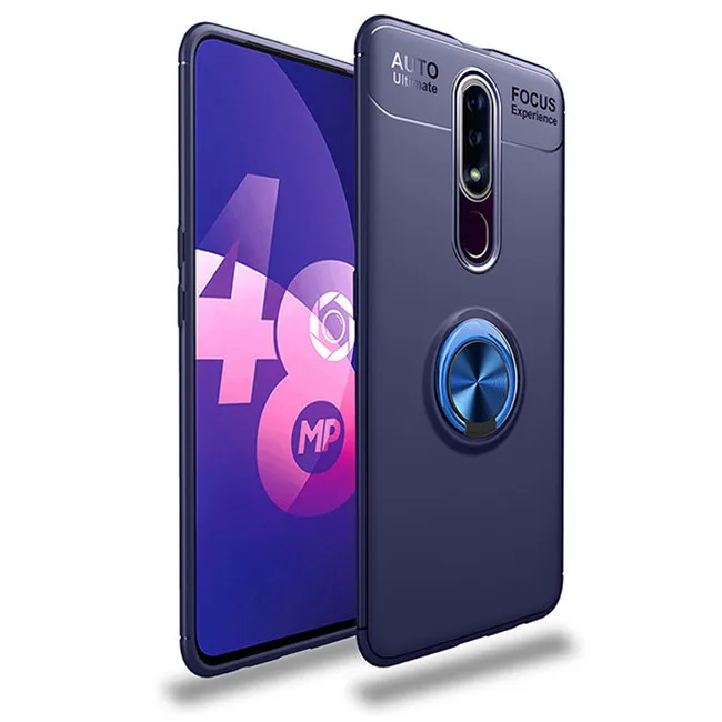 Чехол для Motorola Moto G7 с магнитным кольцом на палец, задняя крышка для телефона для Moto G7 G7 Play Capas для G7 Coque - Цвет: Синий