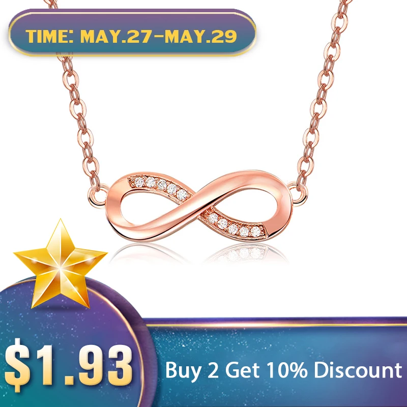 

UMODE Rose Gold Long Letter Digital Necklace Chain Cubic Zirconia halskette Kids Jewelry bisuteria mujer collier femme UN0307