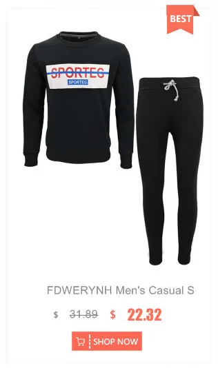 FDWERYNH Для мужчин осень из 2 предметов спортивные костюмы комплекты с длинным рукавом для фитнеса Повседневное Правописание Цвет толстовки +