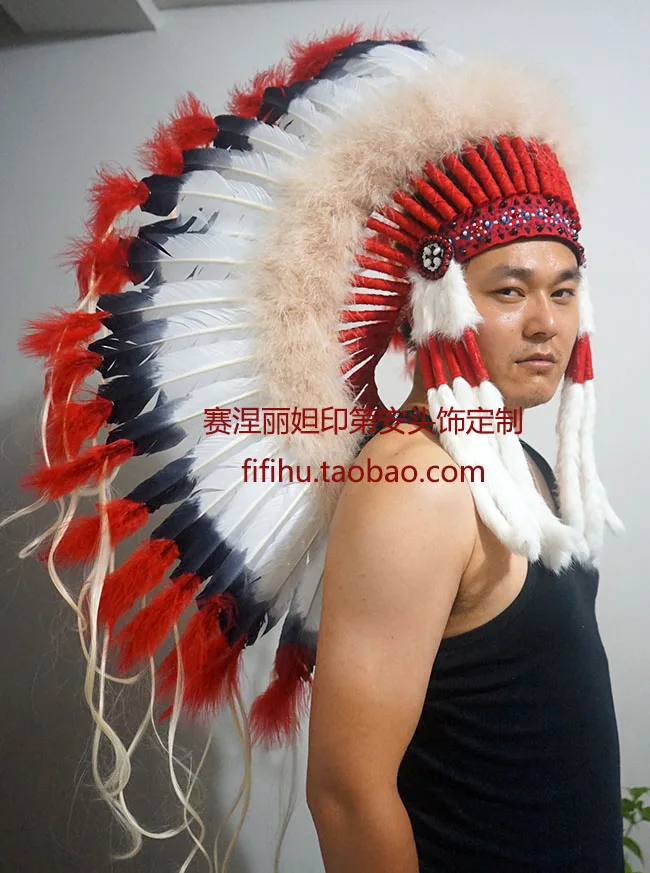 Indian feather headdress customize male 