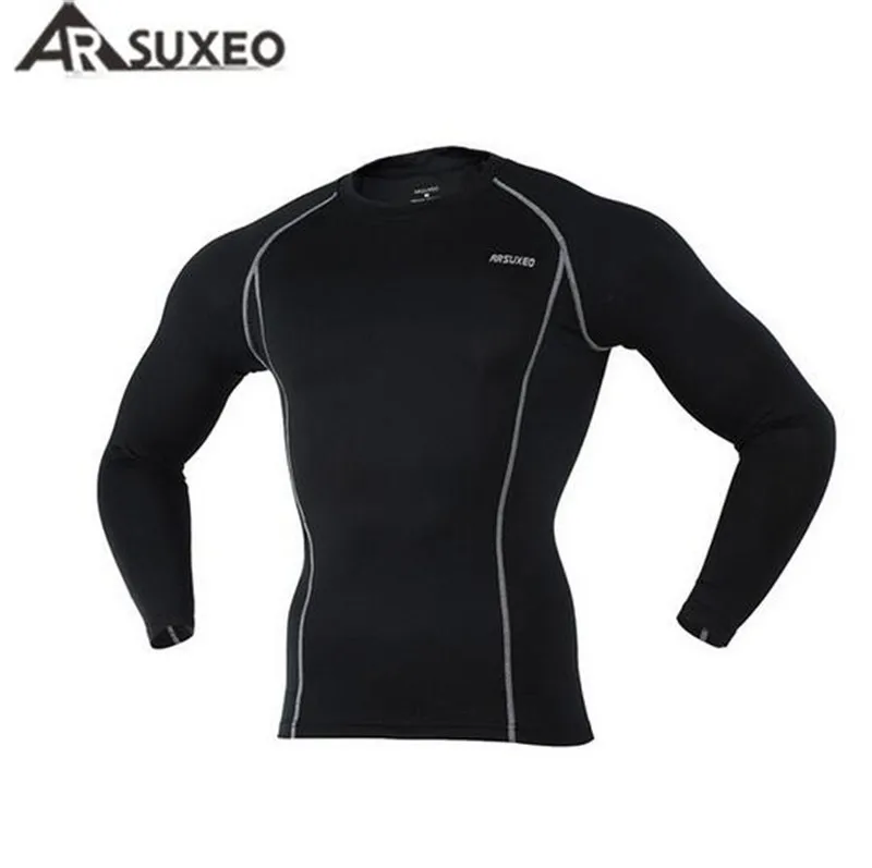 

ARSUXEO Men's Compression Base Layers Tight T-Shirts Cycling Sports Long Sleeve Jersey Fitness Gym Fitness Training Clothing