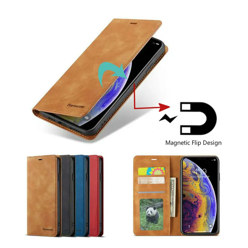 

Magnetic Flip Leather Case for Iphone XR XS Max Cases Stand Wallet Cover for Iphone 8 7 6s Plus Mobile Phone Bag Retro Cover
