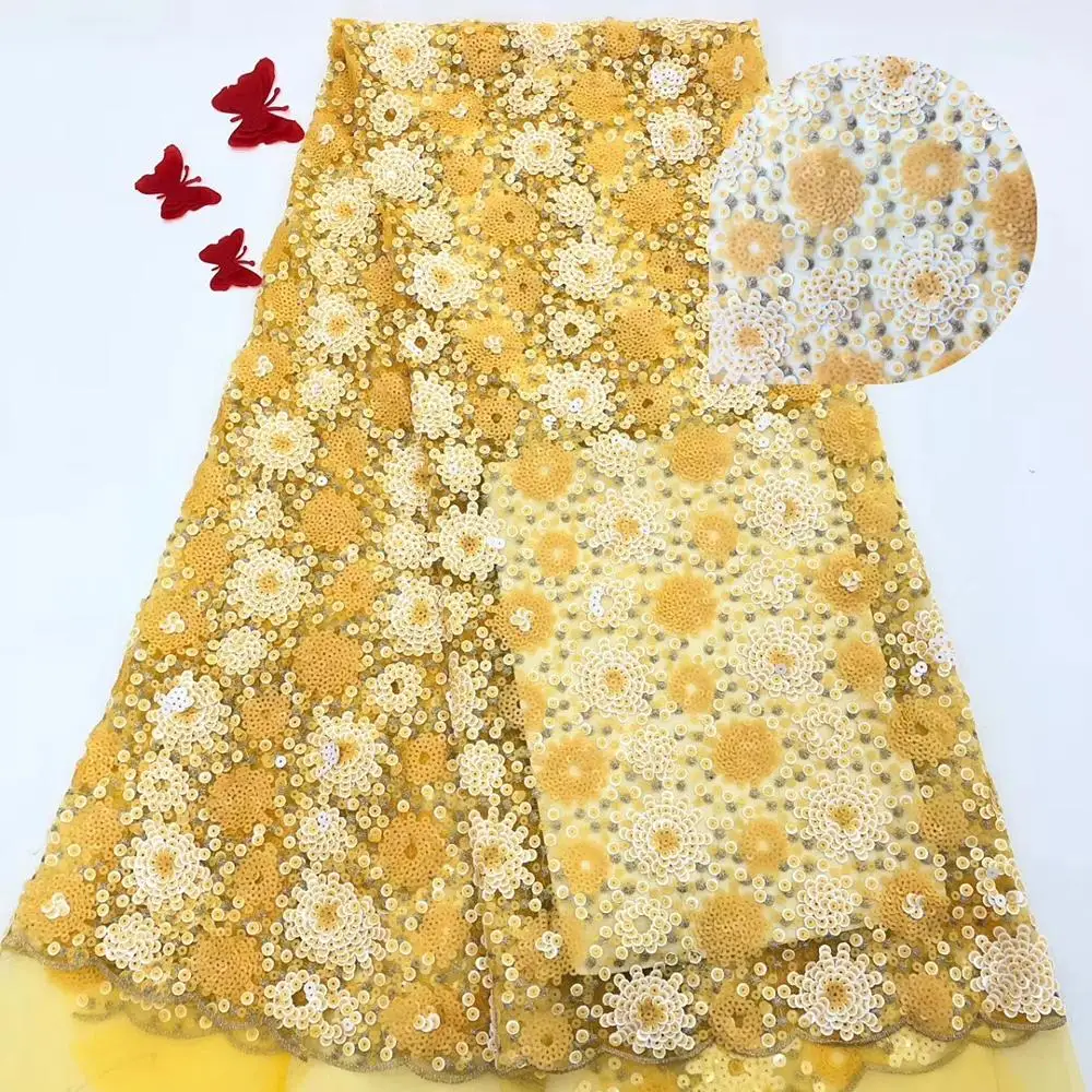 

African Lace Fabric 2019 High Quality French Lace Fabric Beautiful sequins lace for wedding JIAJUN232