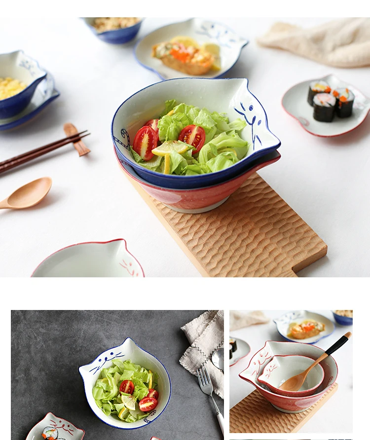Так милая керамическая тарелка для соевого соуса, Японский керамический набор посуды, миска для смешивания