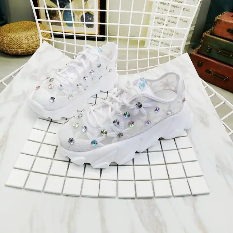 white flower trainers