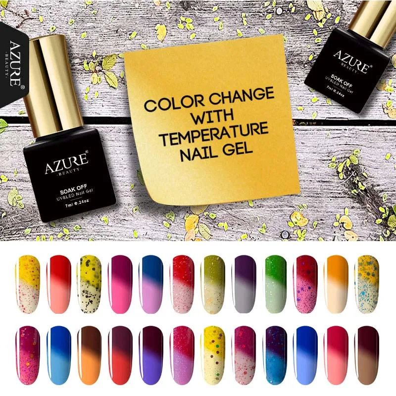 

Azure Beauty 7ML Temperature Chameleon UV Nail Polish Soak Off Thermal Led Nail Gel Varnish Semi Permanent Thermo UV Gel Nail