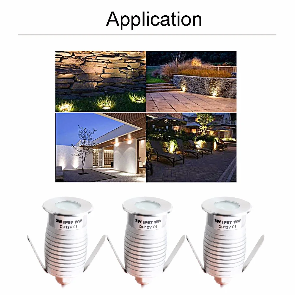 Conduziu a Lâmpada Decking do Assoalho Sol à Prova Subterrânea Fora Cree Luzes Dc12v 24 v Ip67 Enterrado Iluminação Spot Encastrable d' Água 6061 jq 3 w 5 Lâmpadas subterrâneas