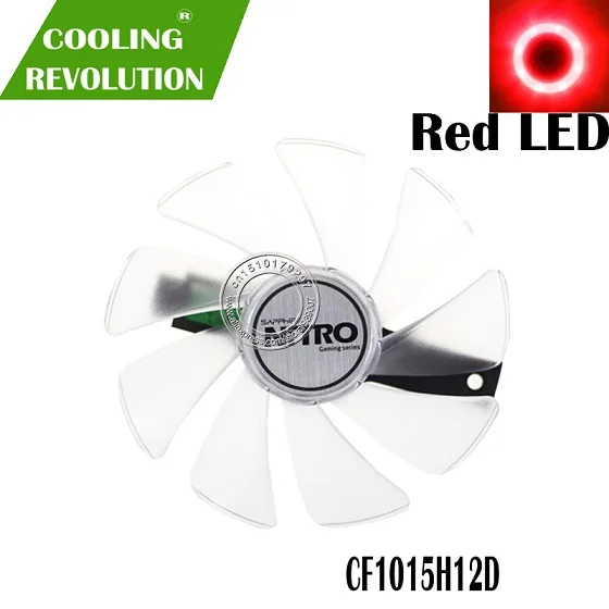 95 мм CF1015H12D Шестерня LED кулер вентилятор Замена для Sapphire NITRO RX590 RX580 RX570 RX480 RX470 4N001-02-20G вентилятор для видеокарты - Цвет лезвия: Red LED