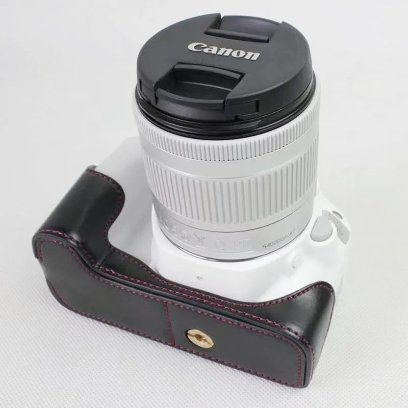 Чехол из искусственной кожи для камеры с полукорпусом для Canon EOS 200D с батарейным отсеком, сумка для цифровой камеры Canon 200D