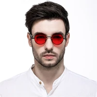 VIVIBEE Lunettes de soleil vintage steampunk rouges pour hommes, lunettes rondes punk en alliage métallique rétro, lunettes de soleil pour femmes, lunettes de style gothique 2026 2