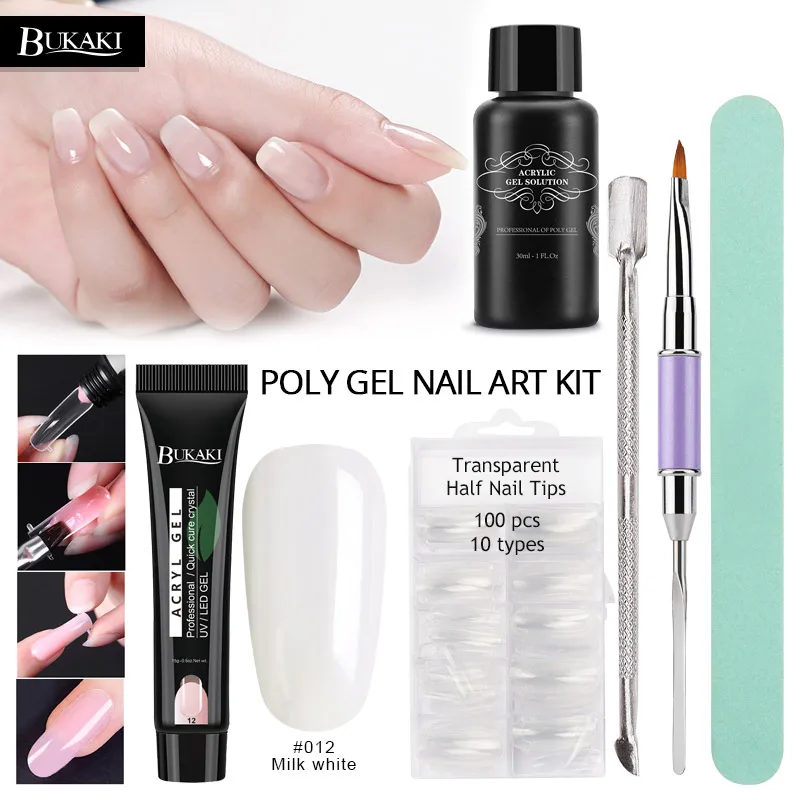 BUKAKI 6pcs Nail Extension Set Builder Gel UV Gel Jelly Hard Gel UV Lacquer Quick Nail Extension