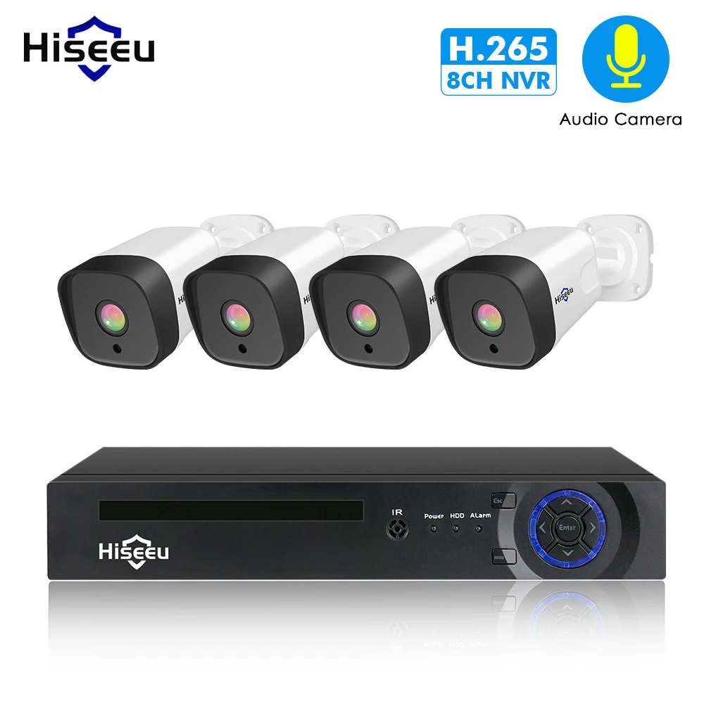 Buy Hiseeu 8CH 1080P POE NVR CCTV Security System 4PCS