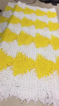 

High Quality African Swiss Voile Lace In Switzerland For Party With Stones 5Yards 2019 New Design African Laces Fabric yellow