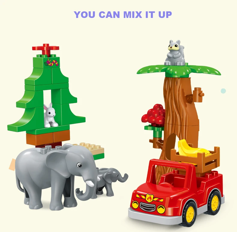 GOROCK 86 шт. джунгли вилла животных Лев белка строительные блоки DIY большой размер Кирпичи подарок для ребенка совместим с детскими игрушками