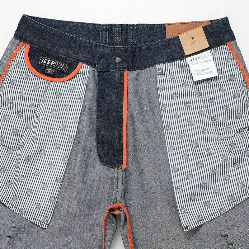 Summer JEEP Brand Cotton Cargo Jeans Elastic Men's Casual Full Length Retro Jeans Multi Pockets Cotton Pants Fashion Trousers 44 (17)
