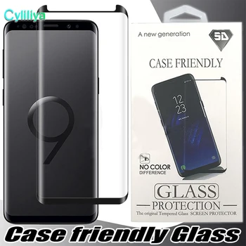 

200pcs Friendly Tempered Glass For Samsung Galaxy S10 5G S9 Note 9 Note8 S8 Plus S7 Edge 3d Curved Case Version Screen Protector