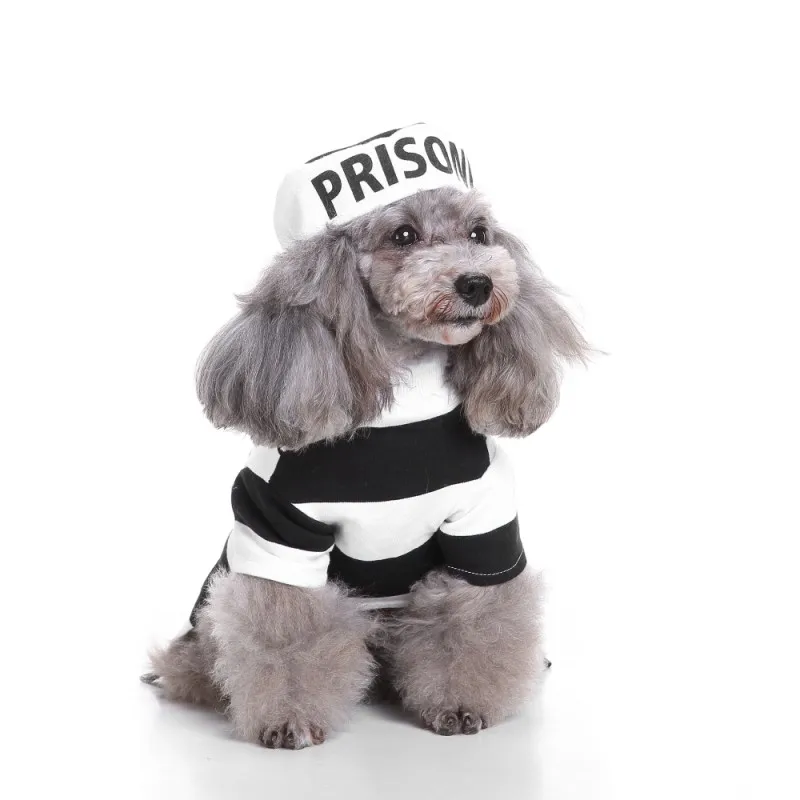 Хэллоуин собака пленный с шляпой костюм Pet Пальто Одежда с кепкой для зимы для кошки маленький щенок милый простой стиль