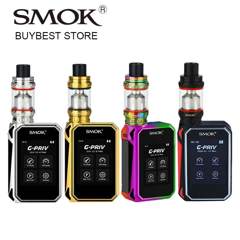 Original SMOK G-PRIV 220 Kit with GPRIV Touch Screen Box Mod & 6ml TFV12 Tank Atomizer & V12-T12/X4Q4 Coils e-Cigarette Vape Set Original SMOK G-PRIV 220 Kit with GPRIV Touch Screen Box Mod & 6ml TFV12 Tank Atomizer & V12-T12/X4Q4 Coils e-Cigarette Vape Set