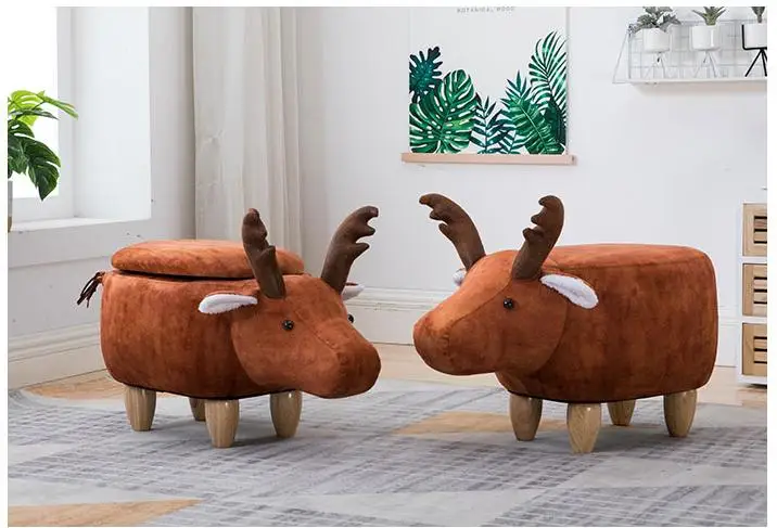 Нордическая обувь скамейка твердой древесины олень обувь в виде животных скамейка Банкетка с нишей диван стул креативный маленький табурет