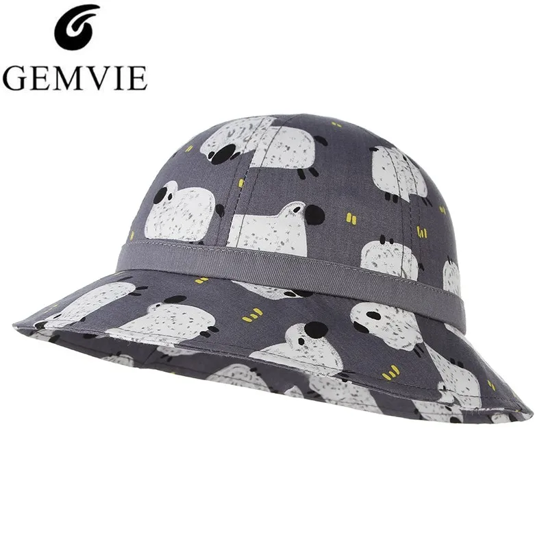 

GEMVIE Boys Girls Sun Hat Summer Bucket Hat For Kids Toddler Cartoon Animal Print Dome Fisher Hat Soft Cotton Cloth Beach Hat