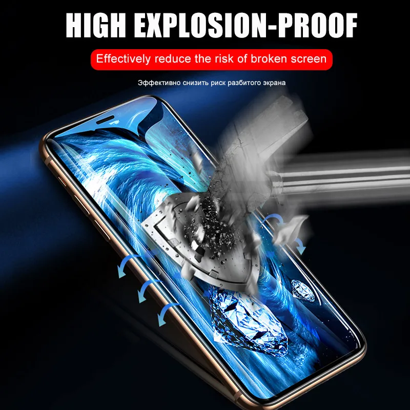 100D закаленное стекло с полным покрытием для IPhone 8 7 6 6s Plus защитное на 11 X XR XS MAX