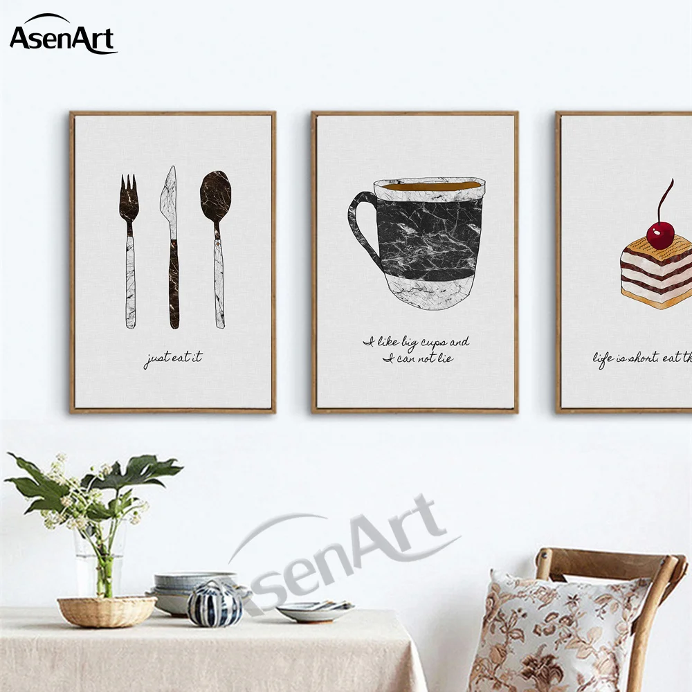

Wall Art Nordic Kitchen Restaurant Painting Wall Picture Modern Poster Canvas Artwork for Room Kitchen Home Decoration Unframed