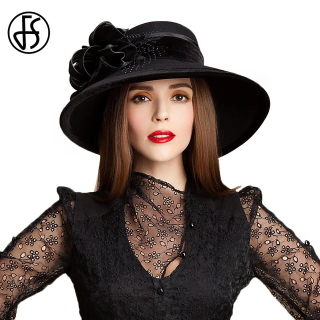 FS Winter 100 Wool Church Hats For Black Women Elegant Autumn Soft