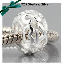 925 Sterling Silver Charm Arabic Numbers 1-9 Bead Accessories Fit Europe Snake Chains Bracelet Necklace 1pc/lot VK0886