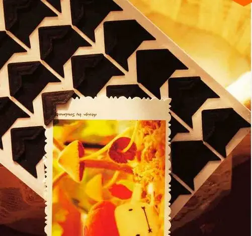 120 pcs/lot (5 sheets) DIY Vintage Corner kraft Paper Stickers for Photo Albums Frame Decoration Scrapbooking Free shipping 604 black