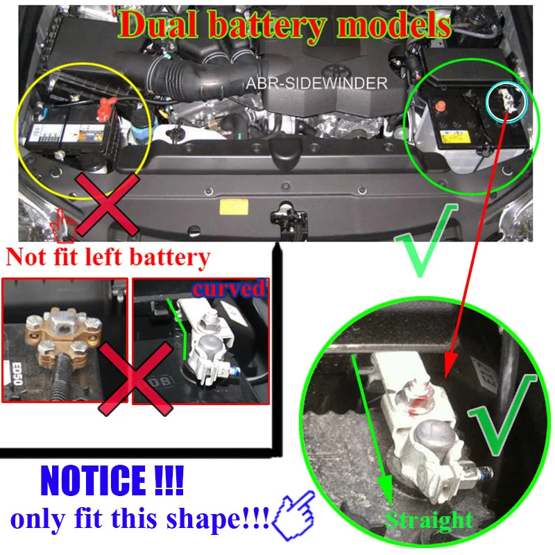 Для Toyota 4runner Lexus GX460 GX усилительный насос J150 2010- Батарея анод отрицательный полюс терминальный протектор покрытие из АБС-пластика с отделкой Кепки наклейки для крышки