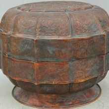 USPS в США S2425 1" Древний Китайский Медь Дракон феникс Птица цветок контейнер шкатулка коробка