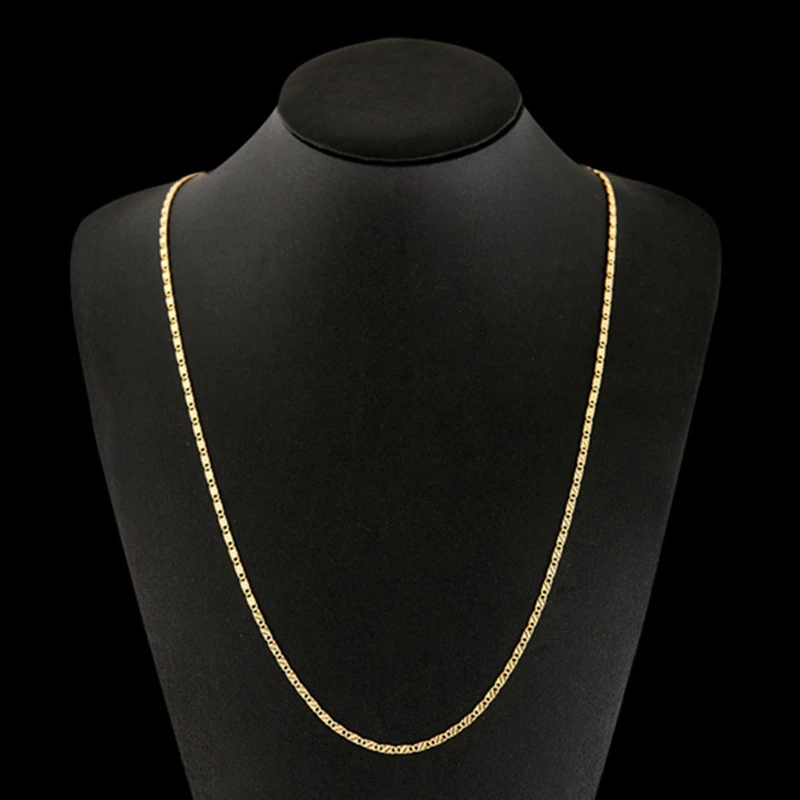 

New Mode Style Slim Women Men Gold Color Necklace Colar Link Chains 16" 18" 20" 22" 24" "26"28"30 Inch Factory Jewelry Gift