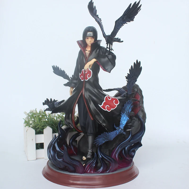 Kopen Anime Naruto Shippuden Itachi PVC Action Figure GK Uchiha Itachi Met Crow Collectible Model Toy 28 cm