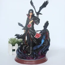 Anime naruto shippuden itachi pvc figura de ação gk uchiha itachi com corvo collectible modelo brinquedo 28cm(China)